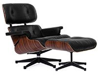 Lounge Chair & Ottoman черная кожа/палисандр
