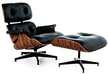 Lounge Chair & Ottoman Black Premium U.S. Version