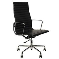 HB Ribbed Office Chair EA 119 черная кожа