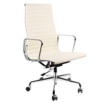 HB Ribbed Office Chair EA 119 кремовая кожа