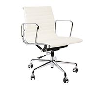 Ribbed Office Chair EA 117 белая кожа