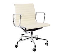 Ribbed Office Chair EA 117 кремовая кожа
