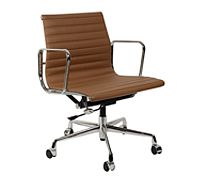 Ribbed Office Chair EA 117 коричневая кожа